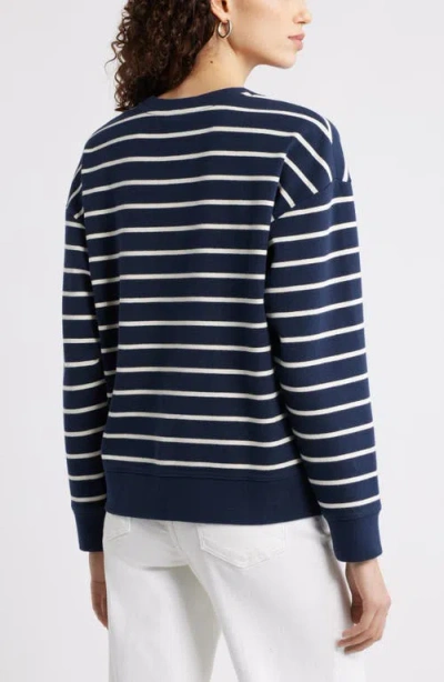 Caslon ® Stripe Pullover Sweatshirt In Blue