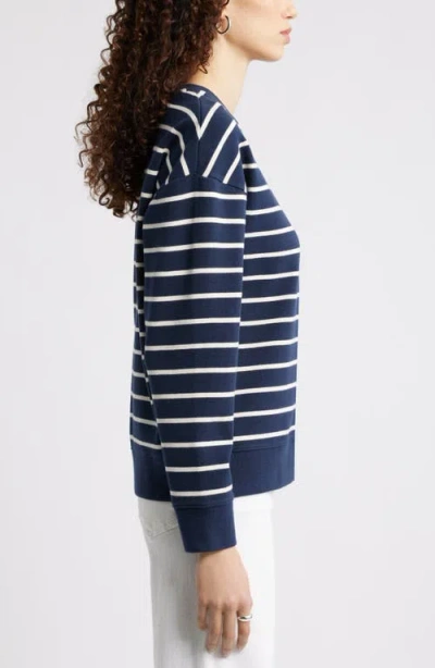 Caslon ® Stripe Pullover Sweatshirt In Blue