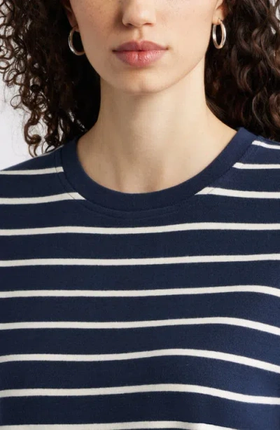 Caslon ® Stripe Pullover Sweatshirt In Blue