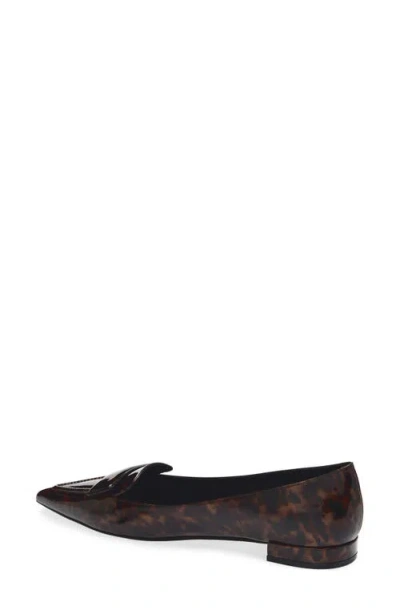 Stuart Weitzman Sovinnie Patent Loafer Flat In Brown
