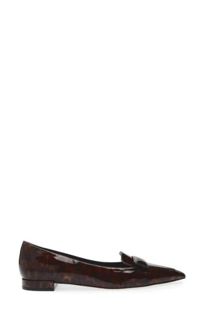 Stuart Weitzman Sovinnie Patent Loafer Flat In Brown