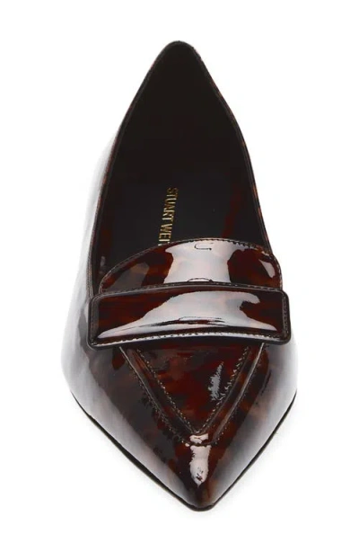 Stuart Weitzman Sovinnie Patent Loafer Flat In Brown