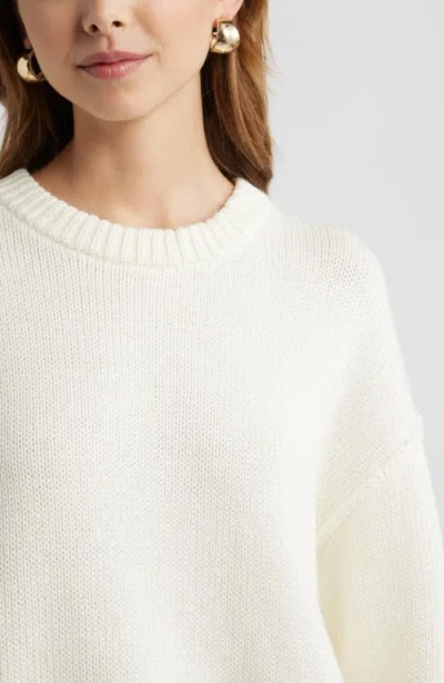 Open Edit Oversize Crewneck Cotton Sweater In Multi