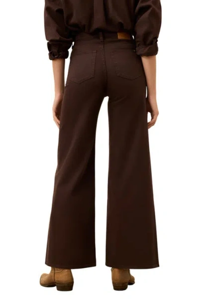 Faherty Saturday High Rise Wide Leg Jeans In Chocolate Brown