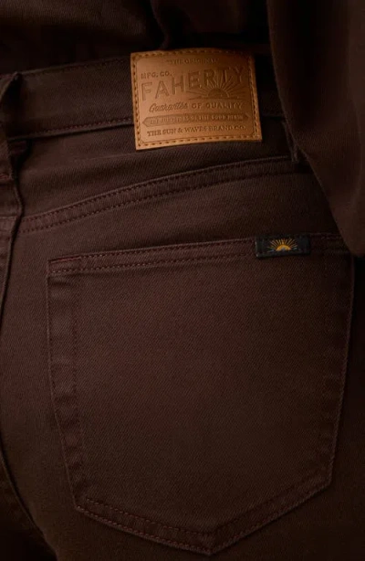 Faherty Saturday High Rise Wide Leg Jeans In Chocolate Brown