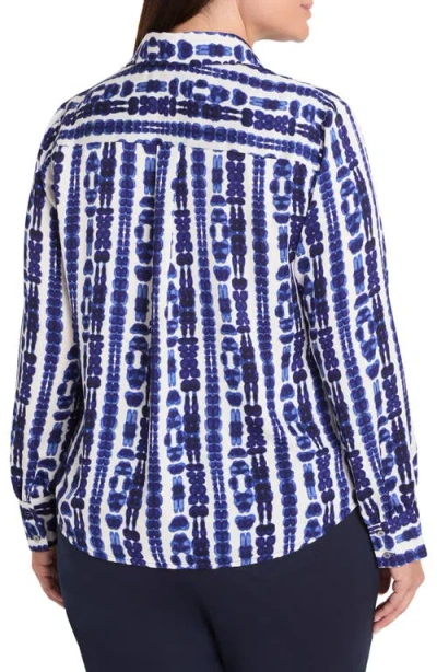 Nic + Zoe Shibori Stripe Top In Multi
