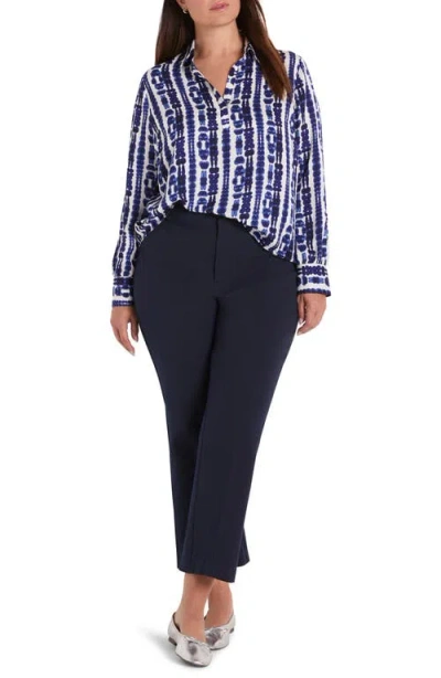 Nic + Zoe Shibori Stripe Top In Multi