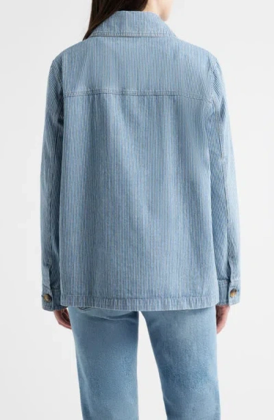 Bernardo Stripe Denim Jacket In Blue