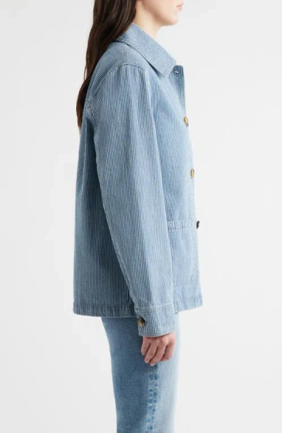 Bernardo Stripe Denim Jacket In Blue