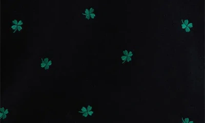Beach Riot Devyn Embroidered Clovers Oversized Sweatshirt In Black