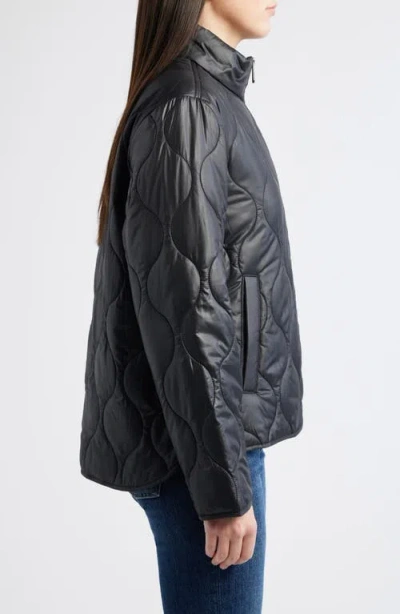 Sam Edelman Stand Collar Bomber Jacket In Black