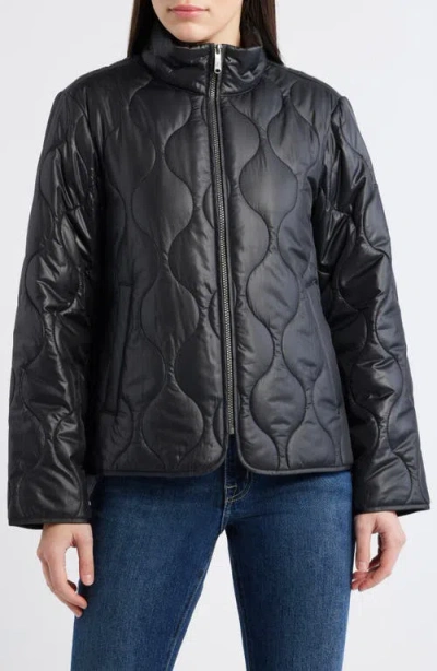 Sam Edelman Stand Collar Bomber Jacket In Black