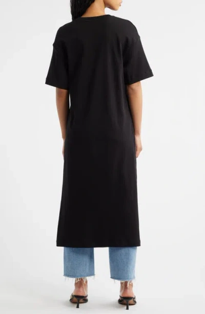 Mango Iris T-shirt Midi Dress In Black