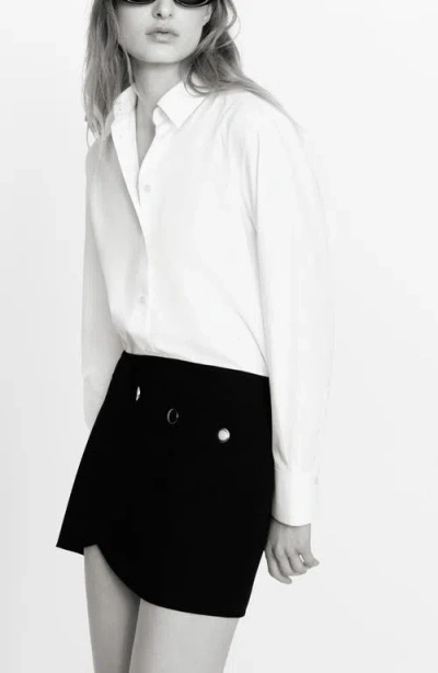 Mango Danita Wrap Front Miniskirt In Black