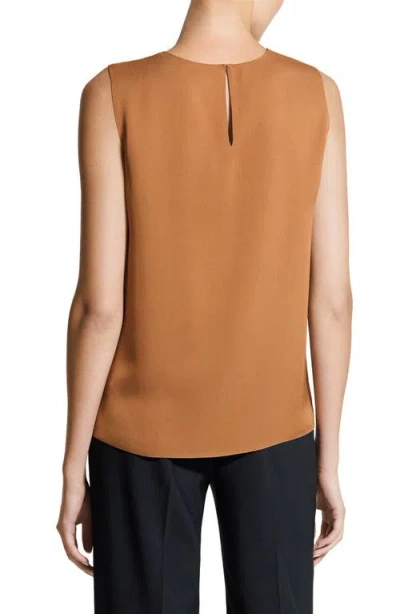Theory Sleeveless Silk Blouse In Orange