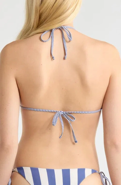 Roxy Stripe Out Reversible Tiki Triangle Bikini Top In Blue