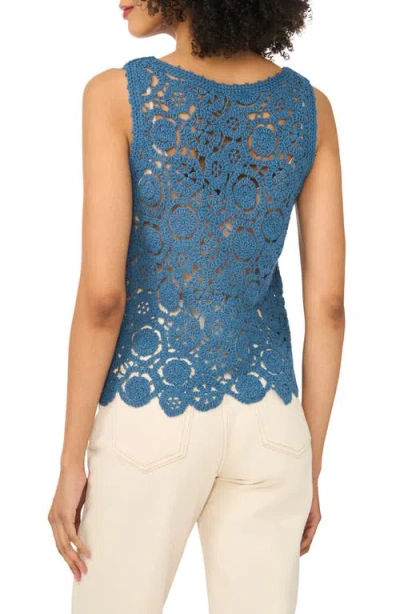 1.state Open Knit Tank In Blue
