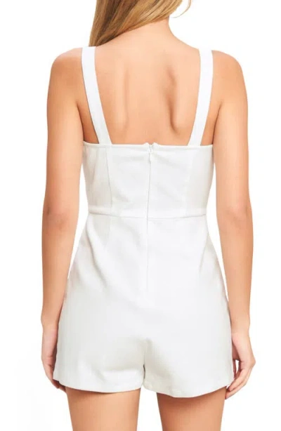 Flying Tomato Denim Short Romper In White