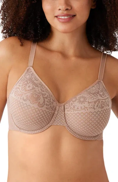 Wacoal Visual Effects Unlined Underwire Minimizer Bra In Brown