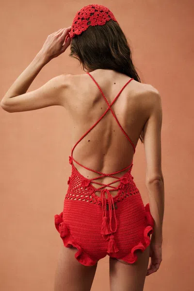 Eliou For Fwrd Baia Romper In Red