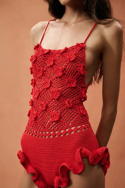 Eliou For Fwrd Baia Romper In Red