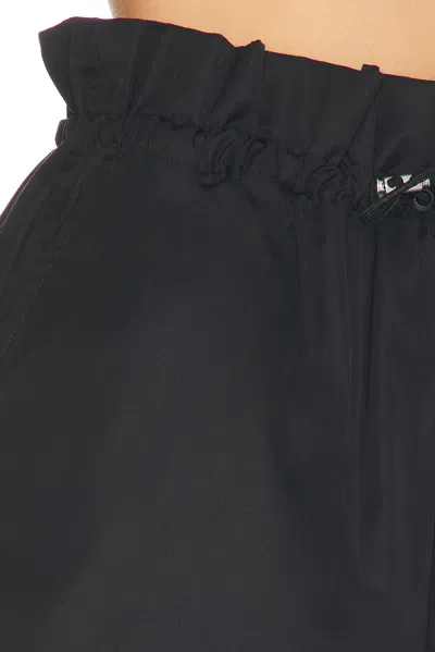 Agolde Lydia Toggle Waist Cotton Blend Shorts In Black