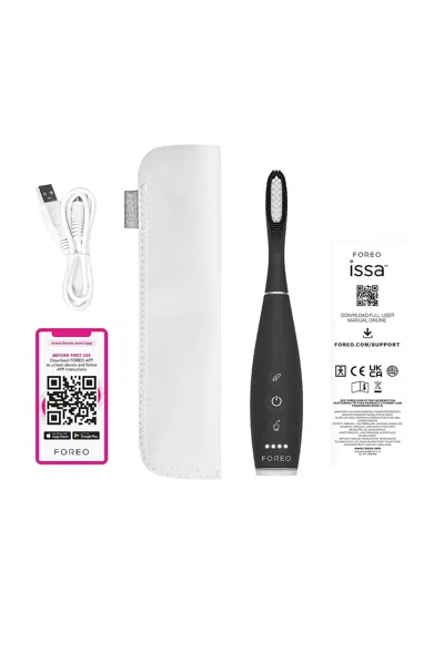 Foreo Issa 4 Plus Smart Hybrid Silicone Sonic Toothbrush In Black