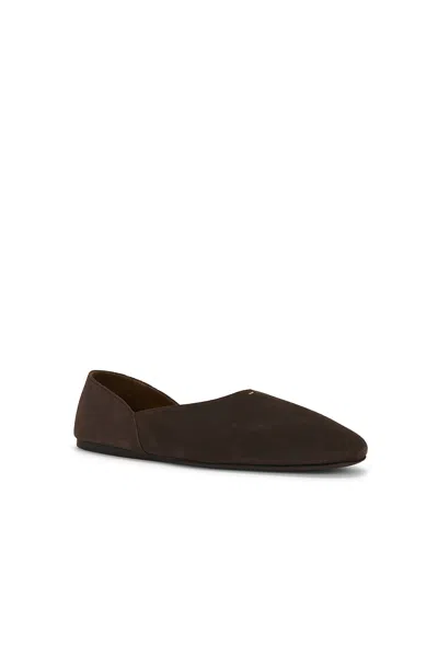 Khaite Jane Classic Suede And Python Print Ballet Flats In Brown