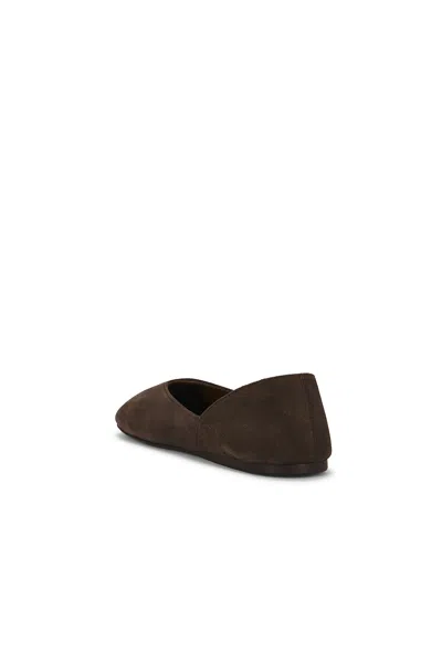 Khaite Jane Classic Suede And Python Print Ballet Flats In Brown