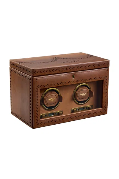 Wolf Brogue Double Winder With Storage In Brown