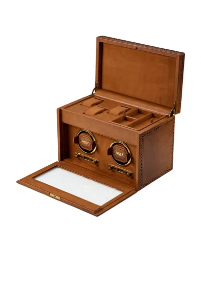 Wolf Brogue Double Winder With Storage In Brown