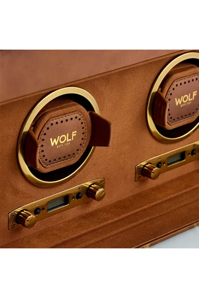 Wolf Brogue Double Winder With Storage In Brown