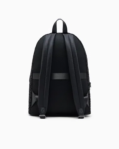 Armani Exchange Backpack In Smooth Technical Fabric In Black