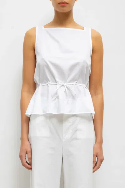 Leset Yoko Drawstring Tank In White