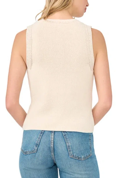 Cece Shell Button Sweater Vest In White