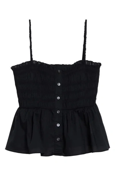 Veronica Beard Tullia Shirred Tiered Cotton-poplin Top In Black