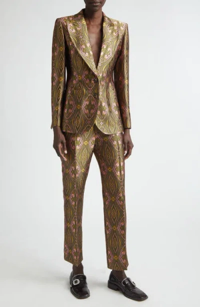 Etro Single-breasted Jacquard Tailored Jacket In Multi
