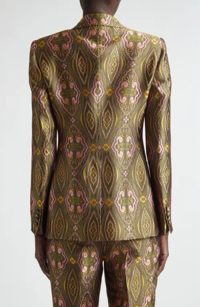 Etro Single-breasted Jacquard Tailored Jacket In Multi