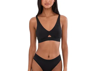 Lacoste Perforated Band Microfiber Bra In Black