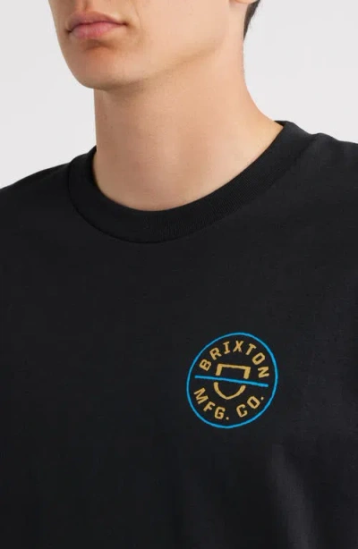 Brixton Crest Cotton Graphic T-shirt In Multi