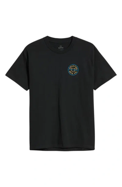 Brixton Crest Cotton Graphic T-shirt In Multi