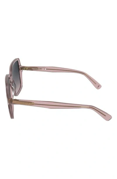 Longchamp Le Pliage 57mm Gradient Modified Rectangular Sunglasses In Gray