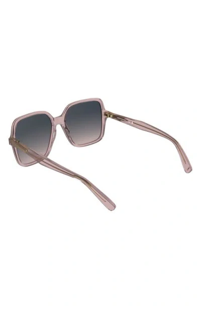 Longchamp Le Pliage 57mm Gradient Modified Rectangular Sunglasses In Gray