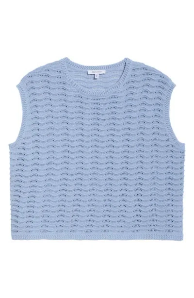Bernardo Knitted Wave Pointelle Boxy Shell In Blue