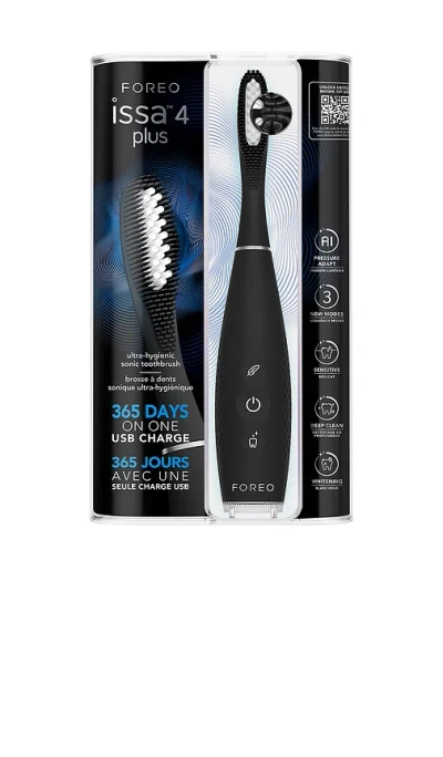 Foreo Issa 4 Plus Smart Hybrid Silicone Sonic Toothbrush In Black