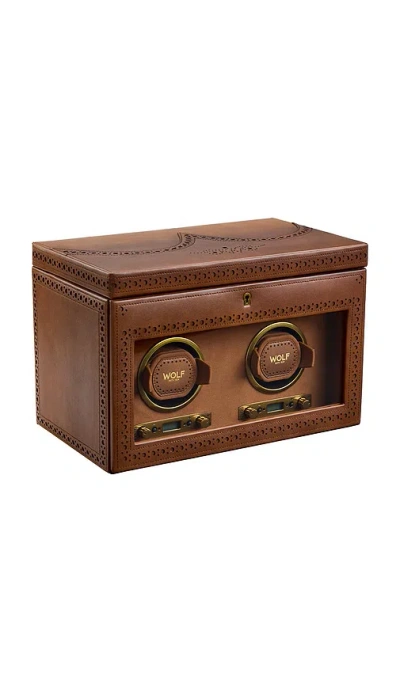 Wolf Brogue Double Winder With Storage In Black