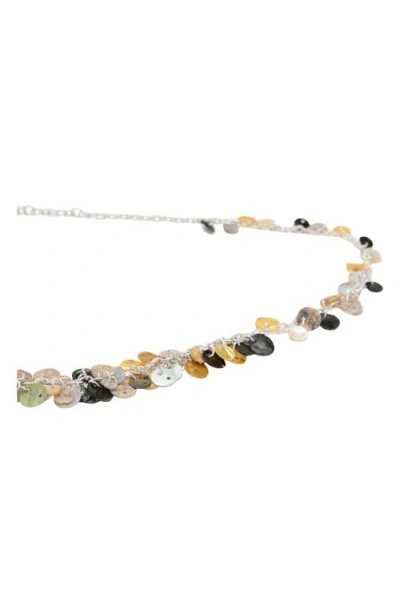 Mango Button Embellished Chain Belt In Gray