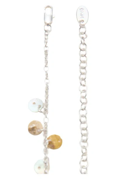 Mango Button Embellished Chain Belt In Gray