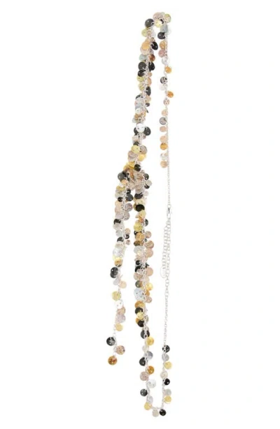 Mango Button Embellished Chain Belt In Gray