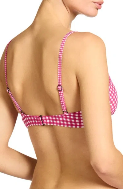 Robin Piccone Brigitte Tie Front Underwire Bikini Top In Pink